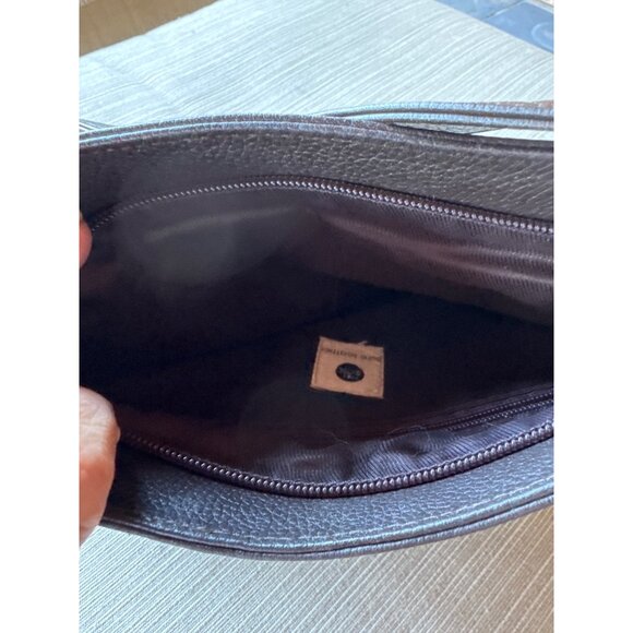 Vtg The Sak Pure Leather Pebbled Brown Shoulder Bag Purse Logo Charm Hobo Y2K - Picture 8 of 13